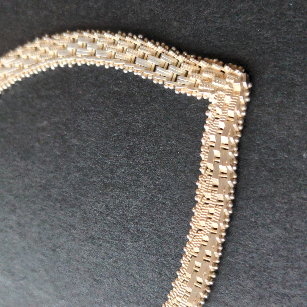 Vintage 925 sterling silver Riccio V-shape Chevron necklace - Picture 2 of 11
